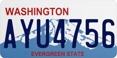 WA license plate AYU4756