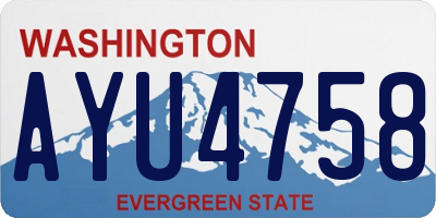 WA license plate AYU4758