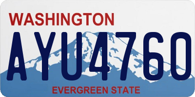 WA license plate AYU4760