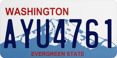 WA license plate AYU4761