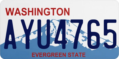 WA license plate AYU4765