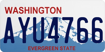 WA license plate AYU4766