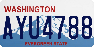 WA license plate AYU4788