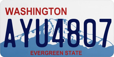 WA license plate AYU4807