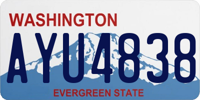 WA license plate AYU4838