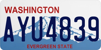 WA license plate AYU4839