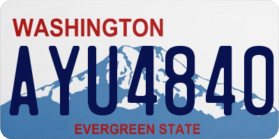 WA license plate AYU4840