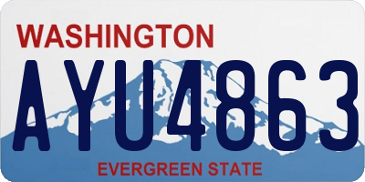 WA license plate AYU4863