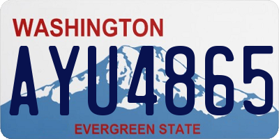 WA license plate AYU4865