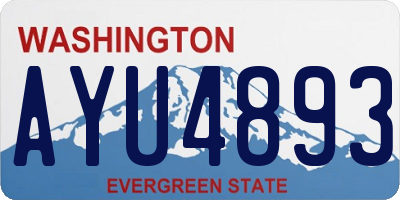 WA license plate AYU4893