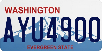 WA license plate AYU4900
