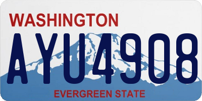 WA license plate AYU4908