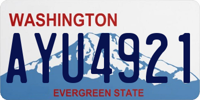 WA license plate AYU4921