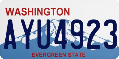 WA license plate AYU4923