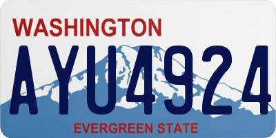 WA license plate AYU4924