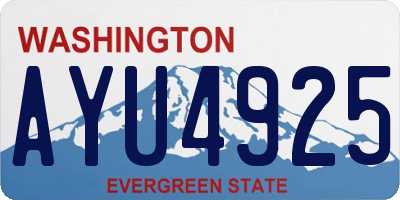 WA license plate AYU4925