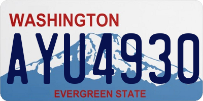 WA license plate AYU4930
