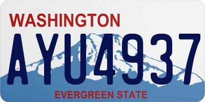 WA license plate AYU4937
