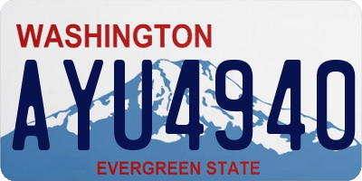 WA license plate AYU4940