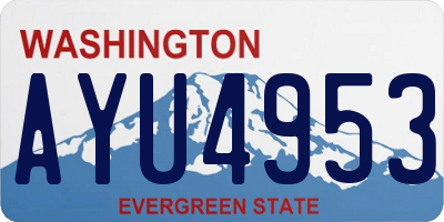 WA license plate AYU4953