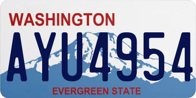 WA license plate AYU4954