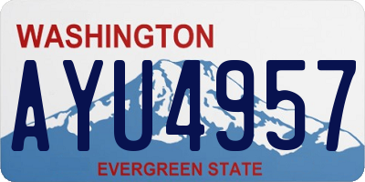 WA license plate AYU4957