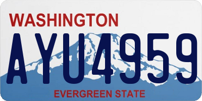 WA license plate AYU4959