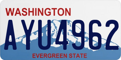 WA license plate AYU4962