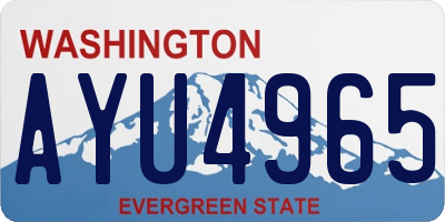WA license plate AYU4965
