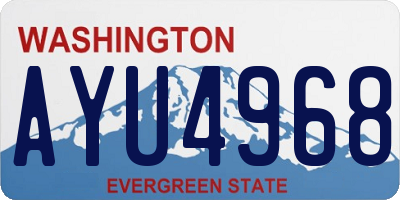 WA license plate AYU4968