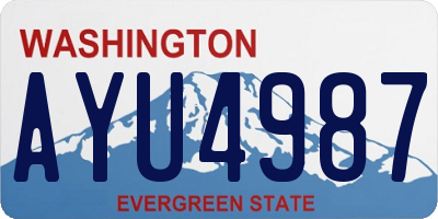 WA license plate AYU4987