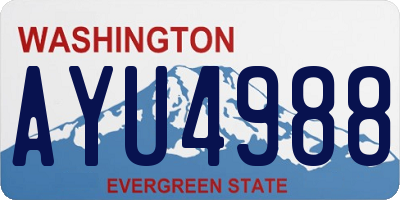 WA license plate AYU4988