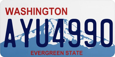 WA license plate AYU4990