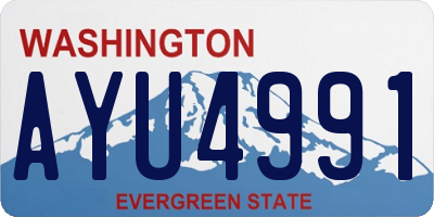 WA license plate AYU4991