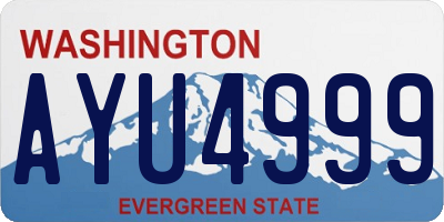 WA license plate AYU4999