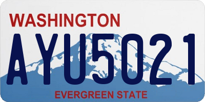 WA license plate AYU5021