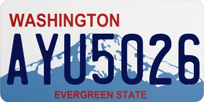 WA license plate AYU5026
