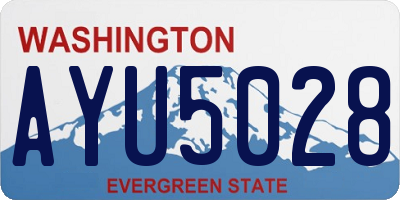 WA license plate AYU5028