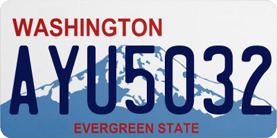 WA license plate AYU5032