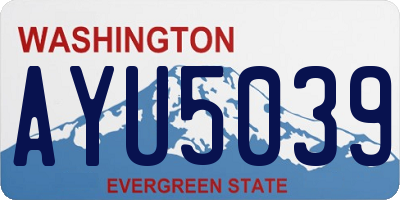 WA license plate AYU5039