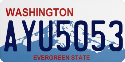 WA license plate AYU5053