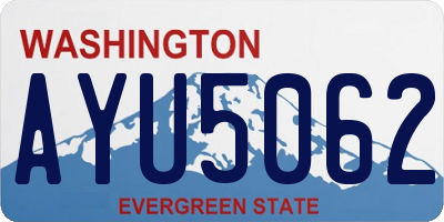 WA license plate AYU5062