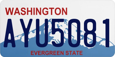 WA license plate AYU5081
