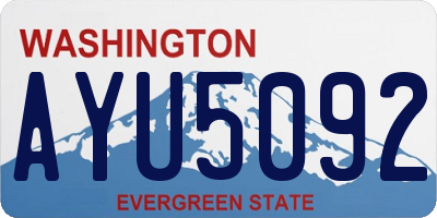 WA license plate AYU5092