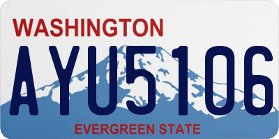 WA license plate AYU5106