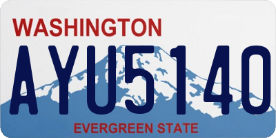 WA license plate AYU5140