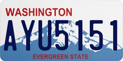 WA license plate AYU5151