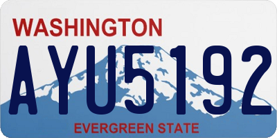 WA license plate AYU5192