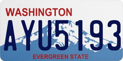 WA license plate AYU5193