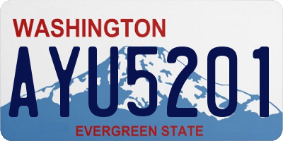 WA license plate AYU5201